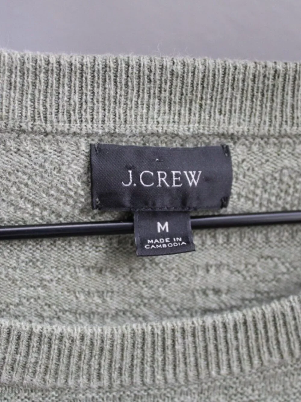 J Crew Cotton Sweater Combination Guernsey Stitch Pullover Green Size Medium